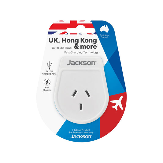 Jackson Outbound Slim Travel Adaptor - UK & HK