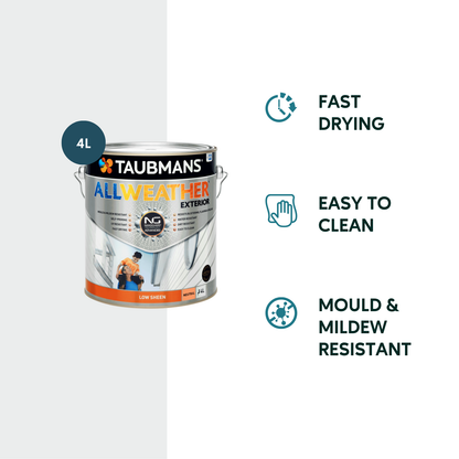 Taubmans All Weather Exterior Paint - 4L - Neutral - Low Sheen