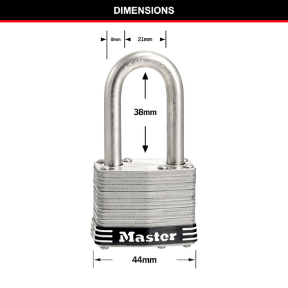 Master Lock 44mm Padlock 2 Pack - Laminated Stainless Steel - Weather Resistant