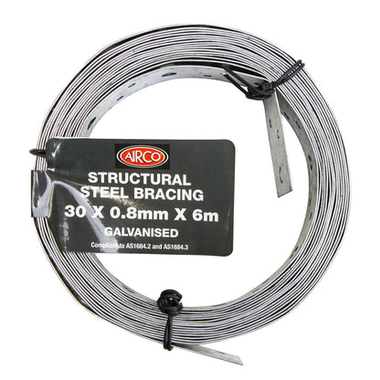 Airco Structural Galvanised Strapping - 30mm x 0.8mm x 6m