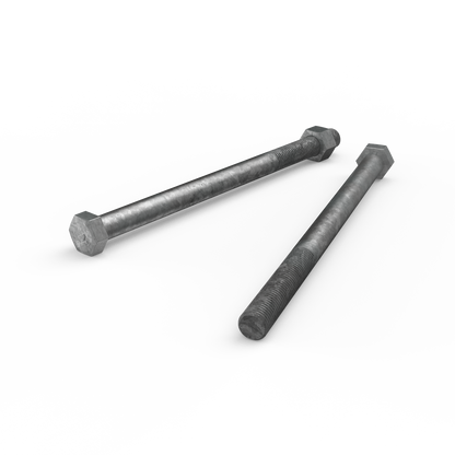 Zenith M16 x 250mm - Hot Dip Galvanised Hex Head Bolts & Nuts - 12 Pack