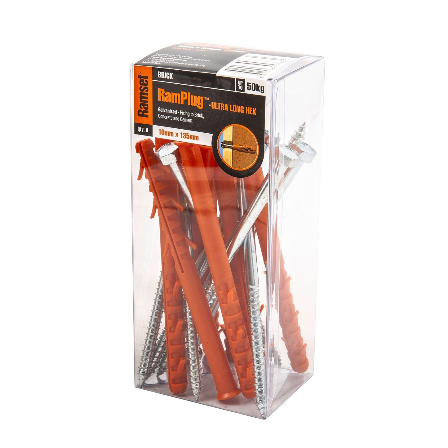 Ramset Ultra Long Hex Anchor - 10 x 135mm - 8 Pack