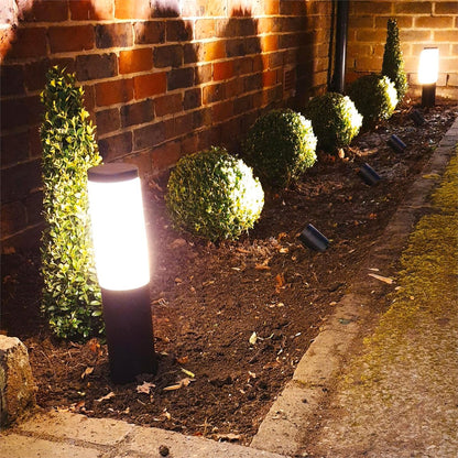 Elluminate Black Garden Bollard - Warm White - Metal - 75mm - Safe