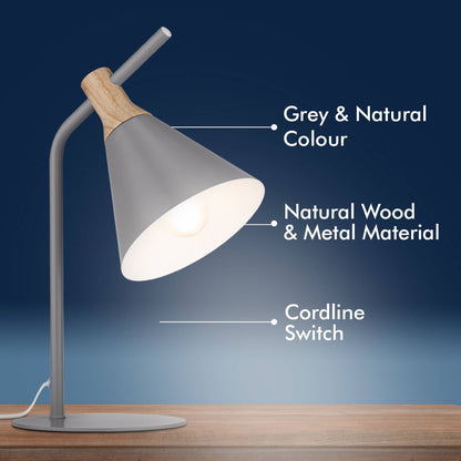 Verve Silver Birch Alston Task Lamp - 150 x 350mm