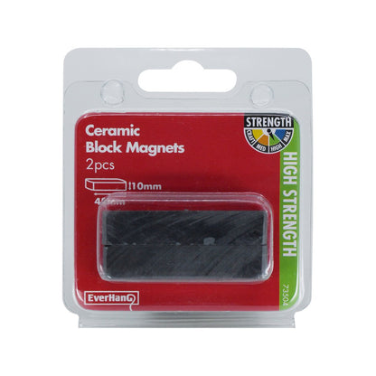 Everhang Ceramic Block Magnet 48 x 10mm 2 Pack Lightweight Strong