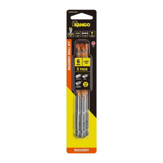 Kango Masonry Drill Bit 6mm x 150mm 5 Pack