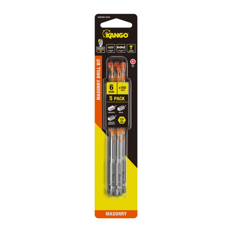 Kango Masonry Drill Bit 6mm x 150mm 5 Pack