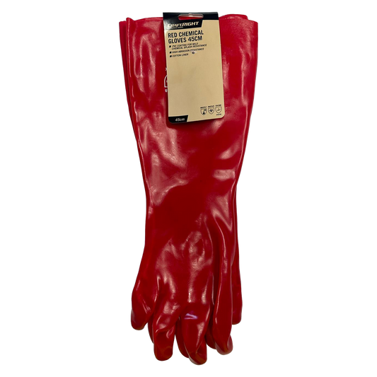 Craftright Long Red PVC Gloves - 45cm