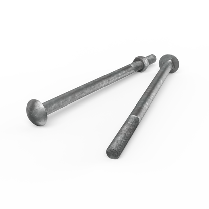Zenith M16 x 300mm - Hot Dip Galvanised Cup Head Bolts & Nuts - 12 Pack