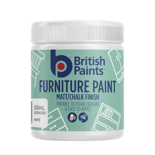 British Paints White Base Furniture Paint - 0.5L