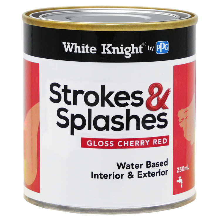 White Knight 250ml Cherry Red Strokes and Splashes Paint