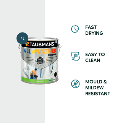 Taubmans All Weather Exterior Paint - 4L - Accent - Semi Gloss