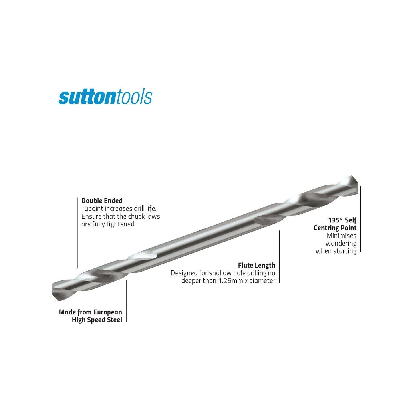 Sutton Tools Double Ended Panel Drill Bit - 1/8" - 2 Pack