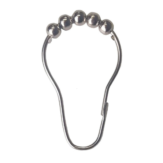 Barelli Chrome Shower Curtain Rings with Rollers 12 Pack