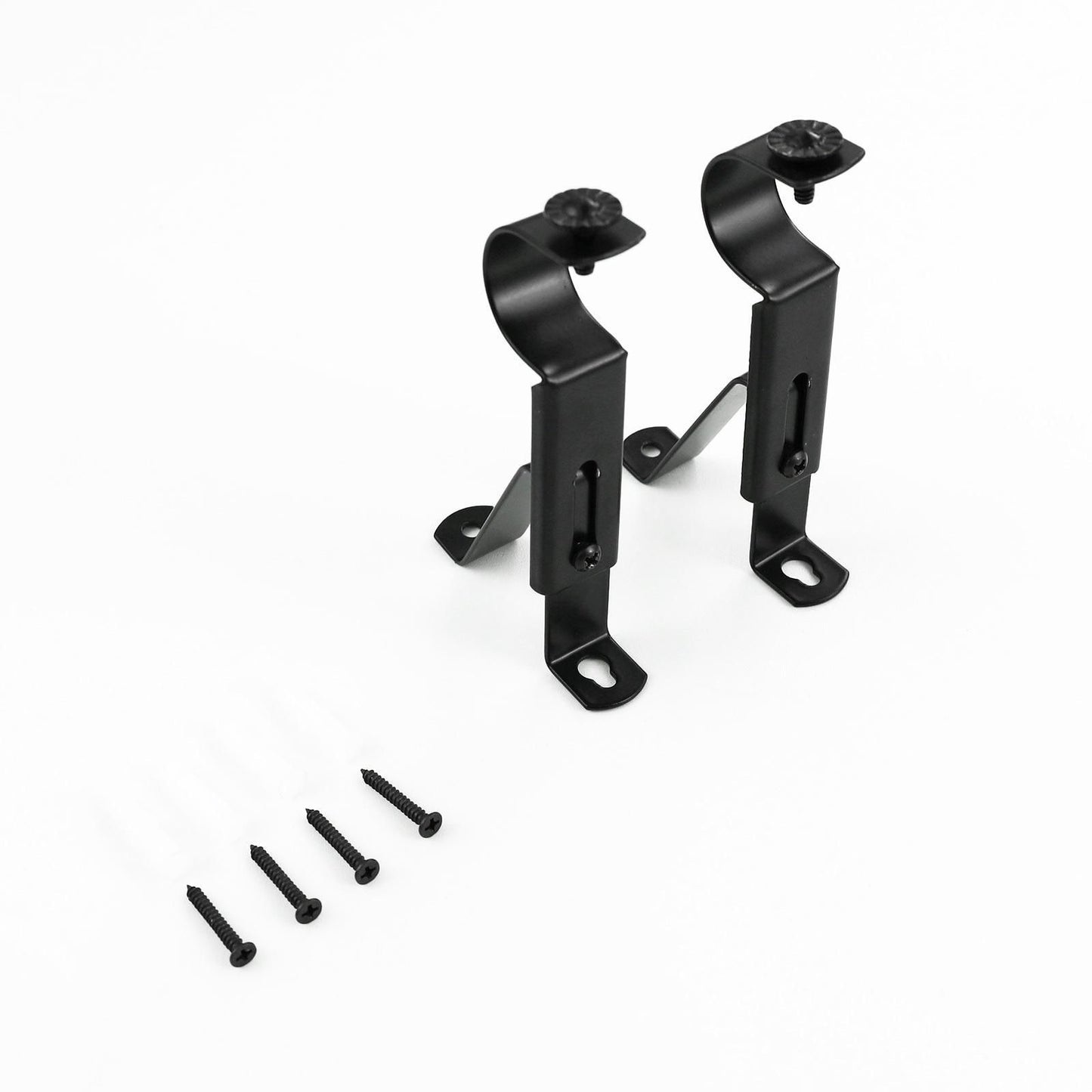 Windoware Black Adjustable Curtain Bracket - 25mm - 2 Pack
