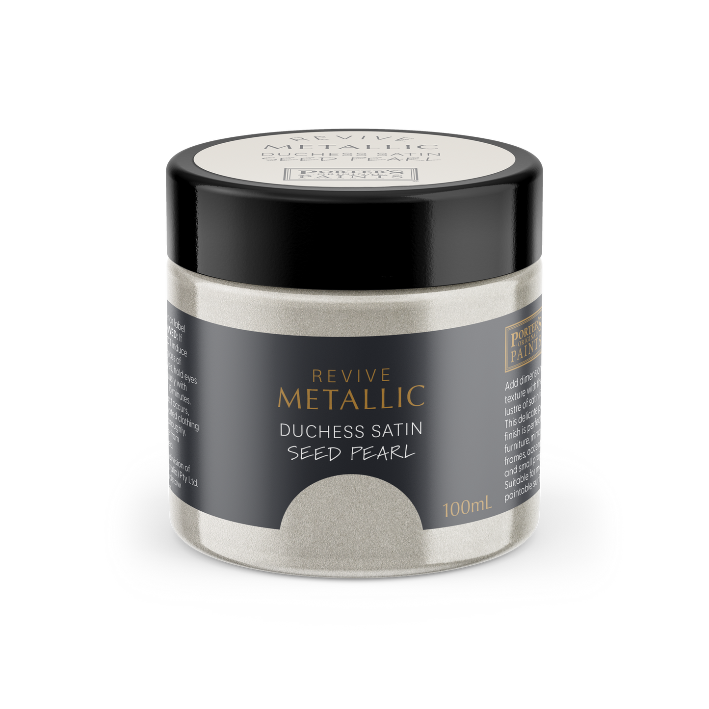 Porters Metallic Furniture Paint - 100ml - Seed Pearl