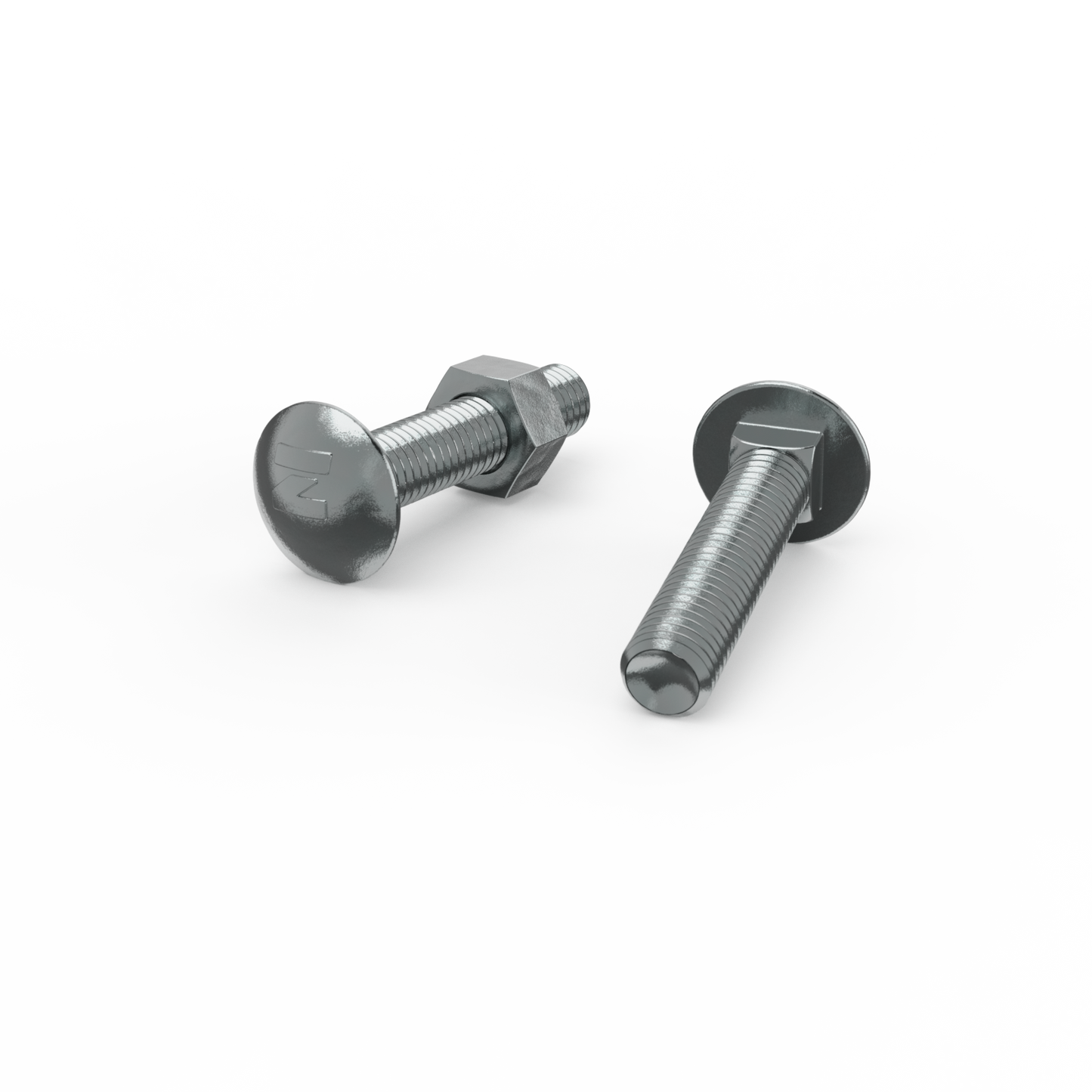 Zenith M10 x 50mm Zinc Plated Cup Head Bolt and Nut