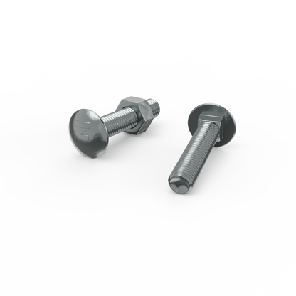 Zenith M10 x 50mm Zinc Plated Cup Head Bolt and Nut