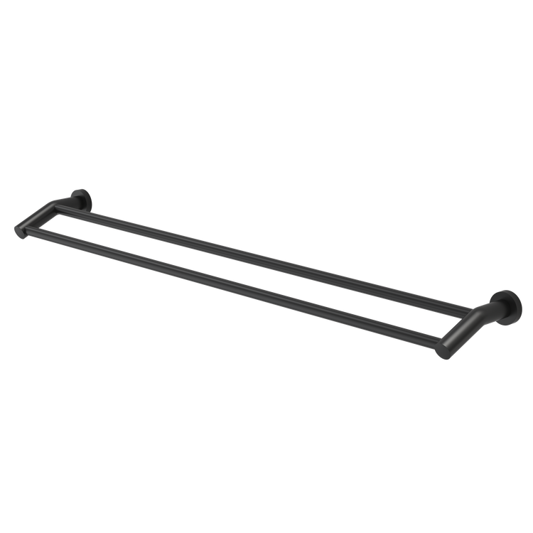 Caroma 900mm Matte Black Cosmo Double Towel Rail