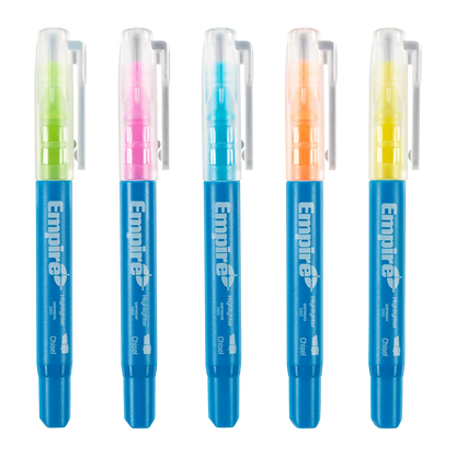 Empire Multi Coloured Highlighter Pack - 5 Piece - 18.8 x 186mm
