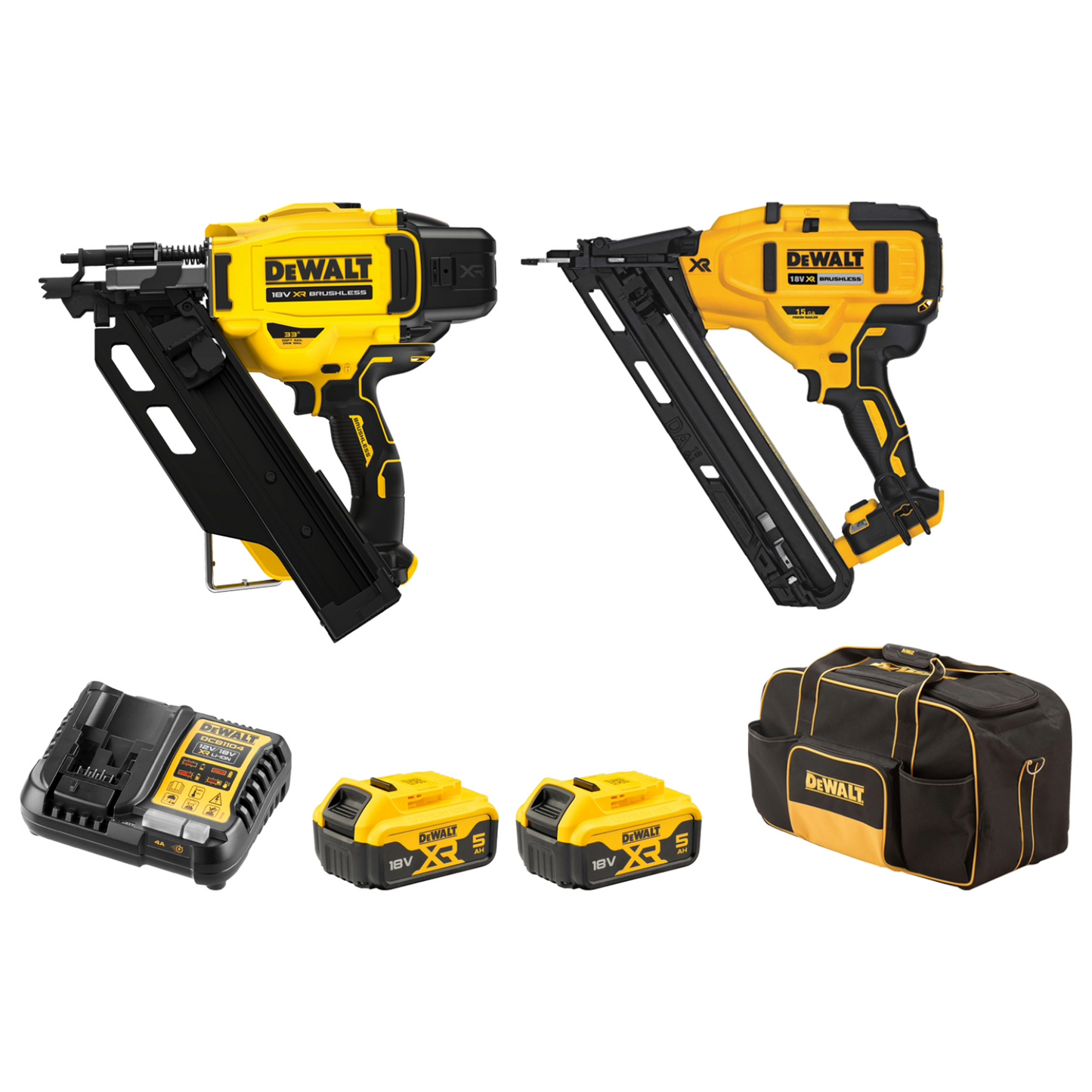 Dewalt XR Nailer Kit - 18V - 2 Piece - 5.0Ah