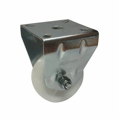 Move It 50mm White Polypropylene Fixed Plate Castor - Durable - 40kg Load Capacity