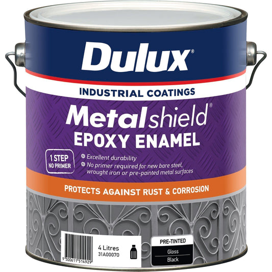 Dulux Metalshield Epoxy Enamel Gloss Paint - 4L - Black