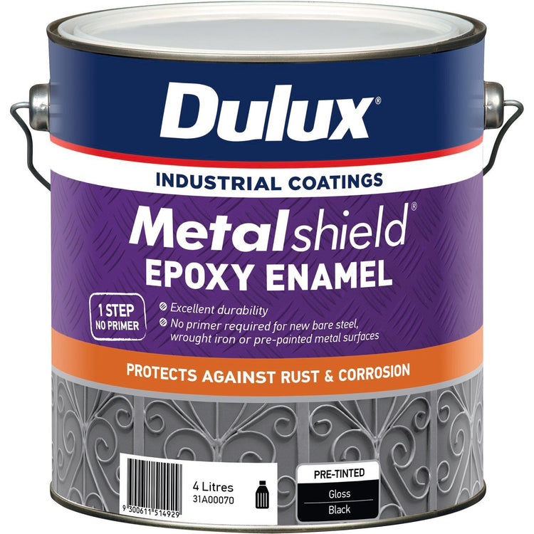 Dulux Metalshield Epoxy Enamel Gloss Paint - 4L - Black