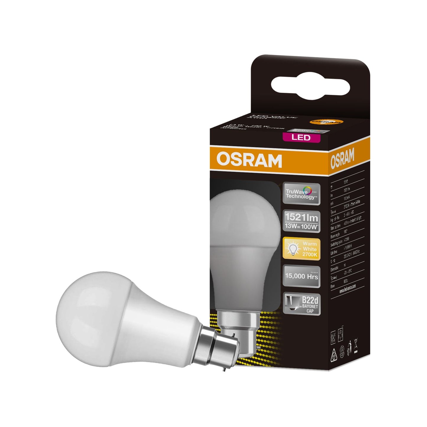 Osram LED A Shape Globe - 13W - 1521 Lumens