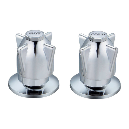 Shaw Mason Chrome Zinc Die Cast Handle Basin Top Assembly - 110 x 135mm - Pair