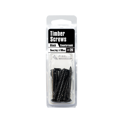 Pinnacle Black Countersunk Timber Screw - 5 x 50mm - 20 Pack