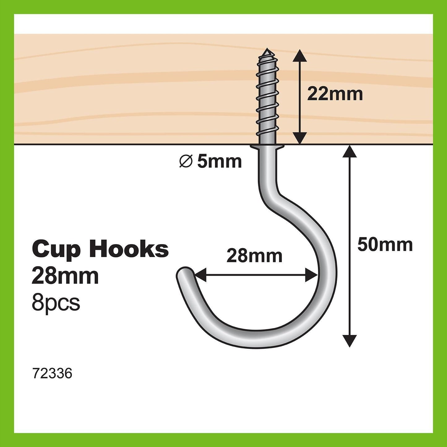 Everhang Cup Hooks - 28mm - 8 Pack