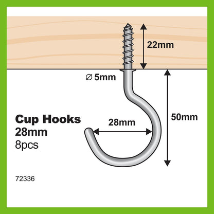 Everhang Cup Hooks - 28mm - 8 Pack
