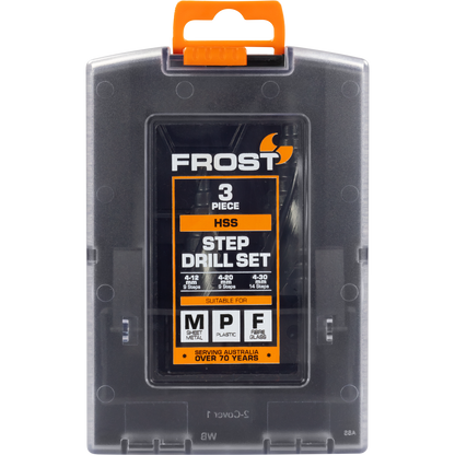 Frost HSS Step Drill Set - 3 Piece - 143mm