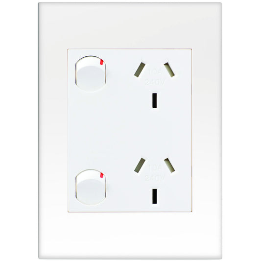 HPM Vivo Vertical Double Powerpoint - 85 x 118mm - White