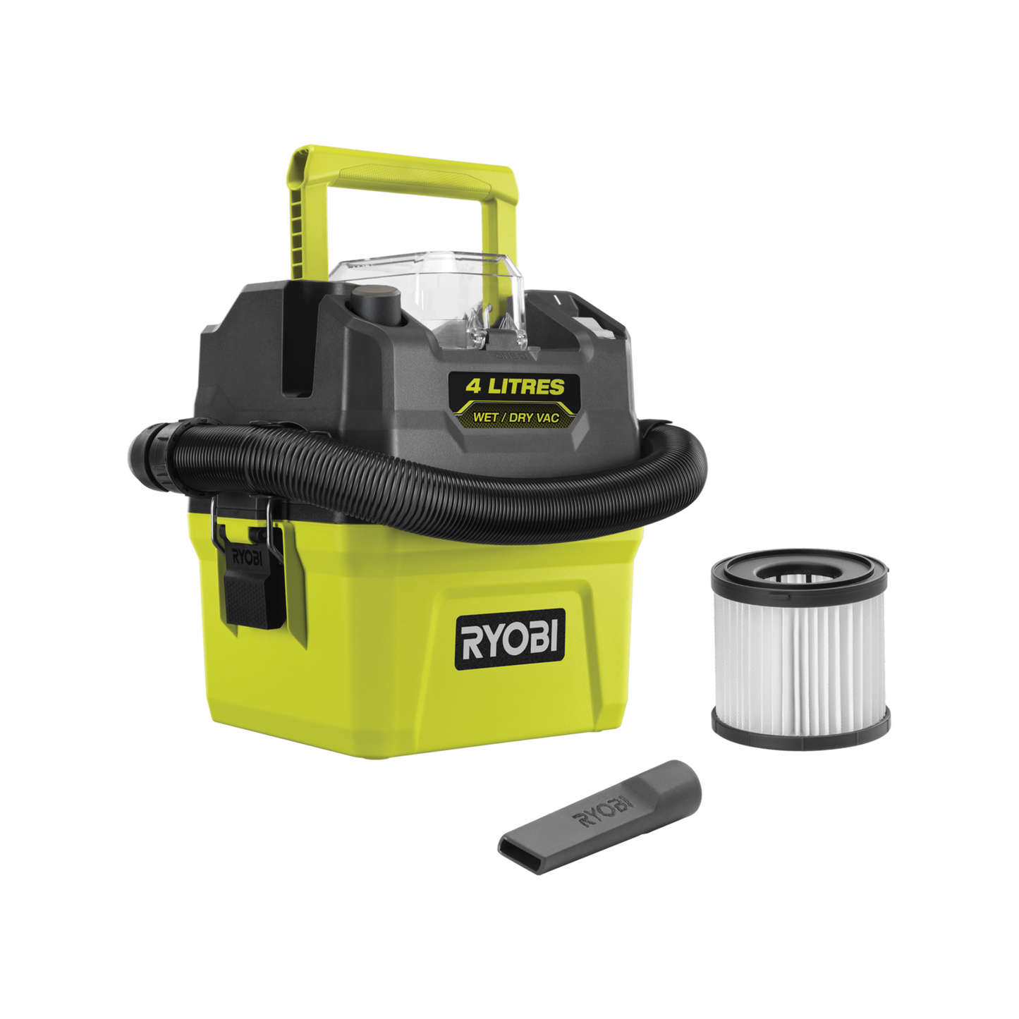 Ryobi Wet and Dry Compact Vacuum - 4L - 18V ONE+ - Tool Only