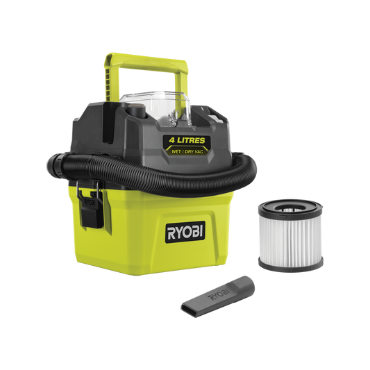Ryobi Wet and Dry Compact Vacuum - 4L - 18V ONE+ - Tool Only