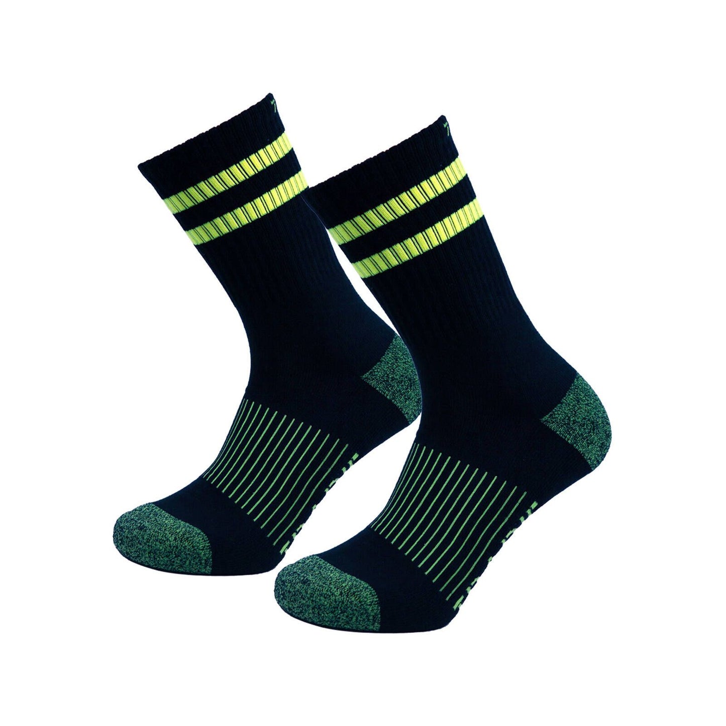 Tradie Men's Fluro Ribbed Cotton Crew Socks - Size 7-10 - 3 Pack