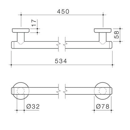 Homecare By Caroma Straight Grab Rail - 450mm - White