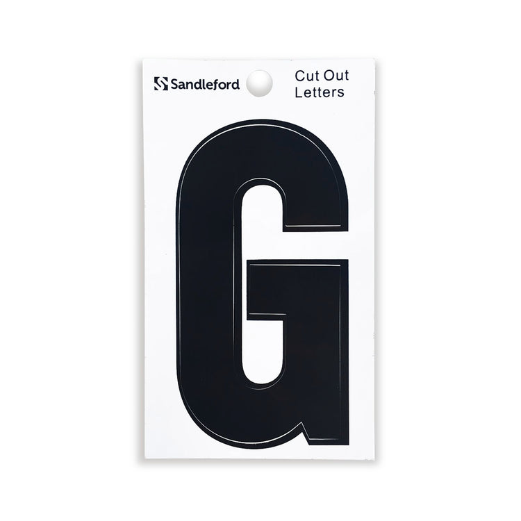 Sandleford Black Cut Out Self Adhesive House Letter G - 85mm