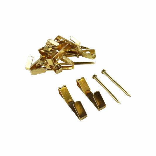 Everhang Brass Plated Picture Hanging Hook - 20kg - 10 Pack