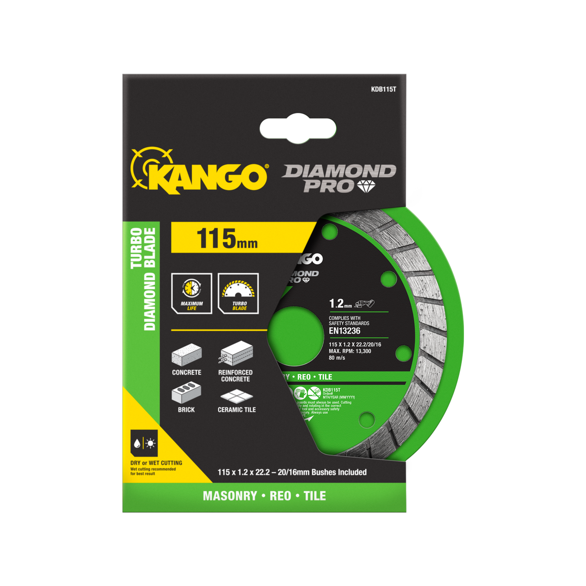 Kango Turbo Diamond Saw Blade - 115mm - Diamond - Fast Cutting
