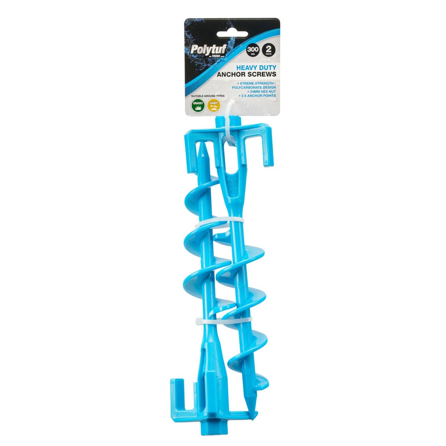 Polytuf Anchor Screw - 300mm - 2 Pack