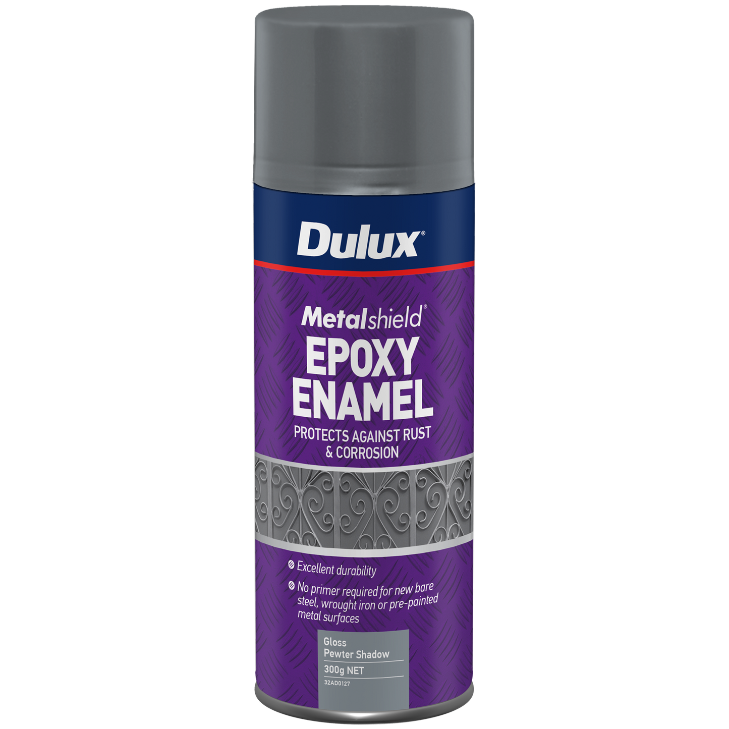 Dulux Metalshield Epoxy Enamel Gloss Spray Paint - 300g - Pewter Shadow