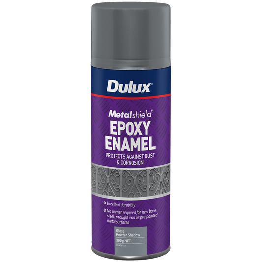 Dulux Metalshield Epoxy Enamel Gloss Spray Paint - 300g - Pewter Shadow