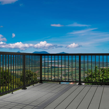 Peak Black Aluminium Deck Balustrade Mid Post - 1000mm