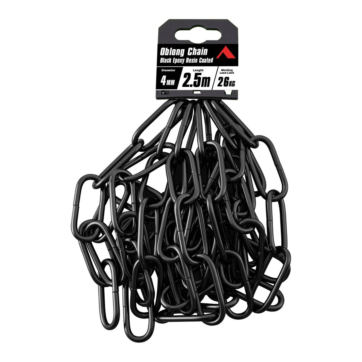 Pinnacle Black Matte Oblong Chain - 4mm x 2.5m - 26kg