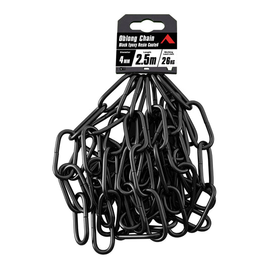 Pinnacle Black Matte Oblong Chain - 4mm x 2.5m - 26kg