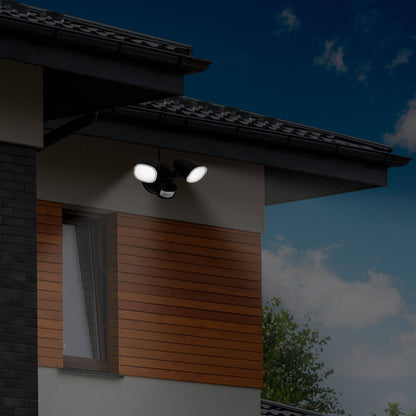 Arlec DIY Twinhead LED Security Sensor Floodlight - 160 x 150mm - Black