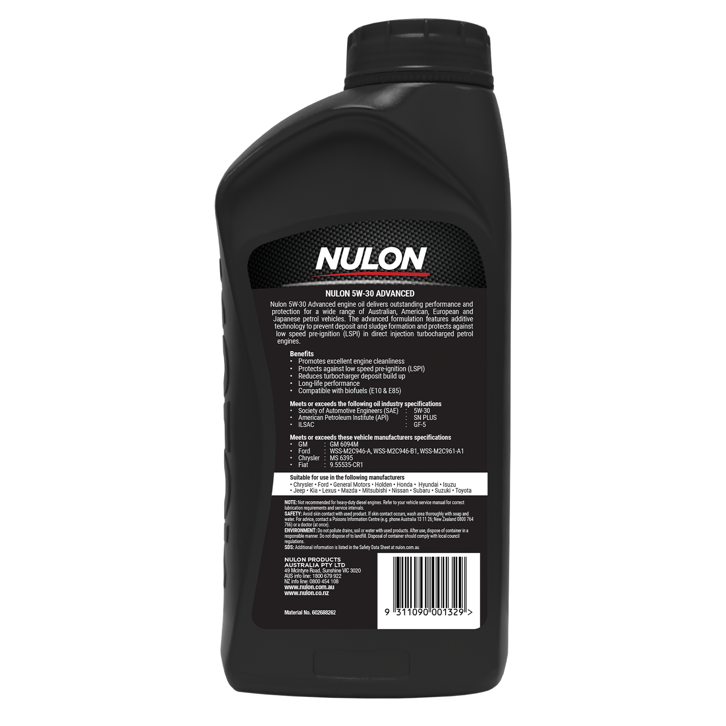 Nulon Full Synthetic Engine Oil - 5W-30 - 1L